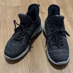 Bebe Black & Gray Rhinestone Sneakers Running Shoes Women’s Size 8.5